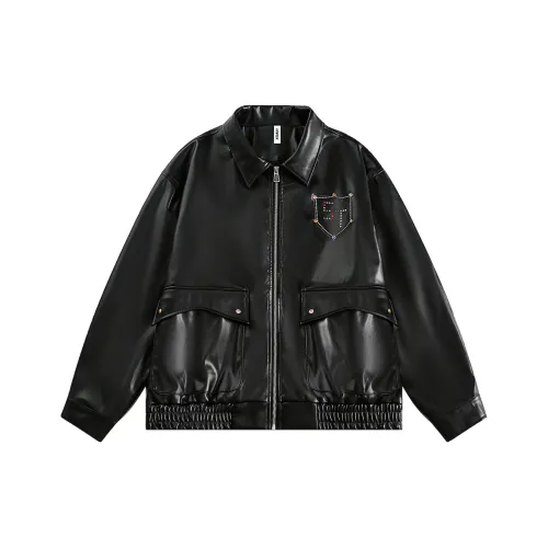 XAKA Кожа Куртка Унисекс Звездный Черный