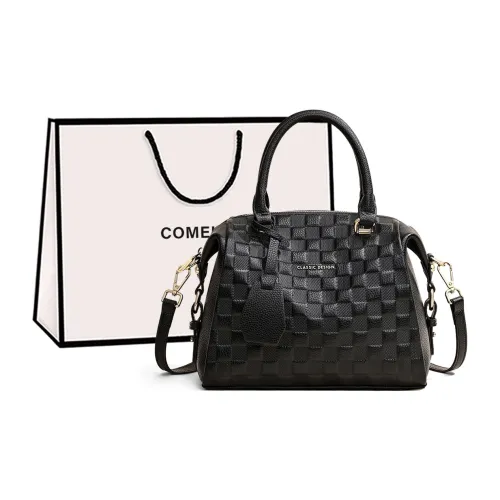 COMELY Корова Кожа Мама Сумка Сумка через плечо Сумка на одно плечо Подушка Сумка Бостон Сумка Стандартная Женская Черная