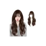 Раскованный корейский стиль кудрявые волосы [Тонкая чёлка - молочно-чайный]