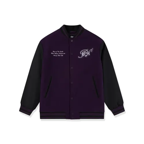 QIAODAN Get Rich Every Day Бейсбольная куртка Унисекс Черная смородина Черный
