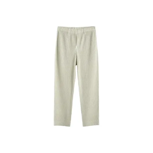 Homme Plissé Issey Miyake Повседневные брюки Мужские Серый Бежевый