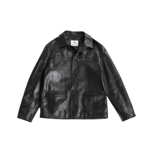 Marine Serre кожаная куртка мужская черная