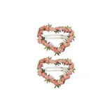 2 шт Вышивка Цветочный BB Нижняя заколка-Сердце