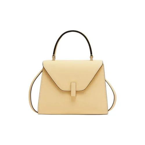 Valextra Iside Millepunte Телячья кожа Одно плечо Сумка Мини Женская Кремово-желтая