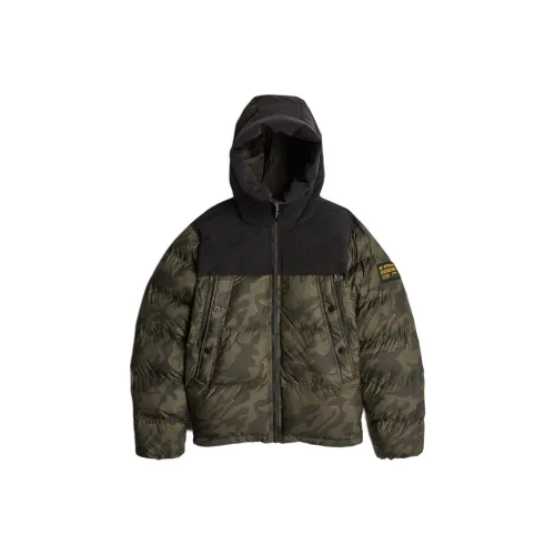 Г Звезда RAW хлопковый пуховик мужской темно-оливково-зеленый