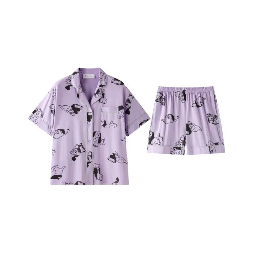 Meonsill Фиолетовый + Милый Собака D33263 Женские Пижамные Комплекты