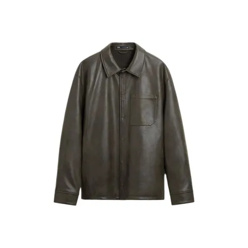 ZARA Черные Мужские Кожаные Куртки