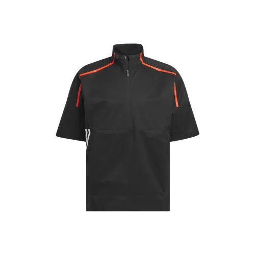 Adidas Ядерный Provisional Короткий рукав 1 2 ZIP куртка Куртки Пальто Мужской Черный