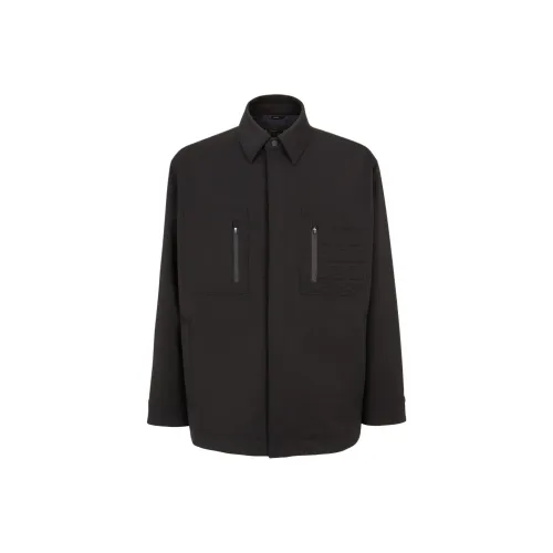 FENDI FW24 Хлопковый пуховик Мужской Черный