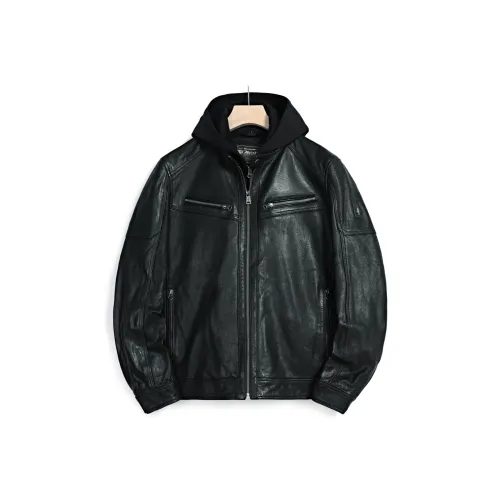 MCS Черные Мужские Кожаные Куртки