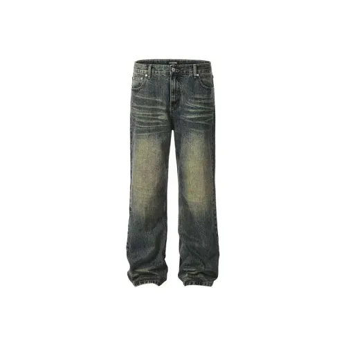 HLPT Винтажные синие унисекс джинсы