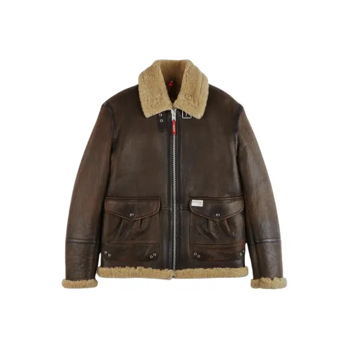 Fay Коричневый Мужская Кожаная Куртка