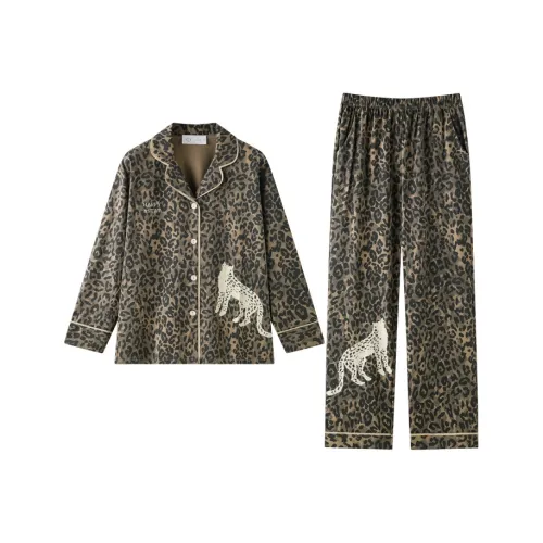 MEONSILL Пижамный комплект женский с леопардовым принтом