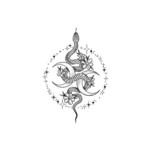 QINGSHANQIHAI Звезда Пыль Знак Змеи Рисование Временные татуировки