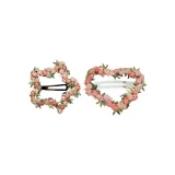 2 шт Вышивка Цветочный BB Нижняя заколка-Звезды + Сердце