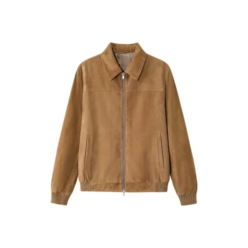 LARDINI Кожа Куртка Мужская Светло-Кофейного Цвета