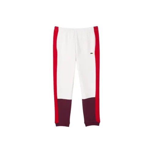 LACOSTE Вязаные тренировочные брюки мужские белый и красный