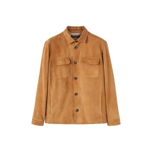 Loro Piana FW24 Кожа Куртка Мужская Ореховая