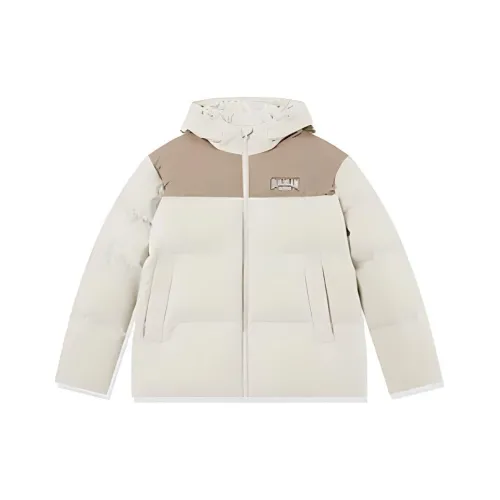 QIAODAN Пуховик Мужской Кремовый Белый Сосновый