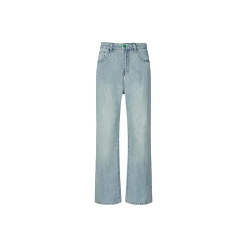 GTRG Джинсы Унисекс Чай Окрашенный Синий