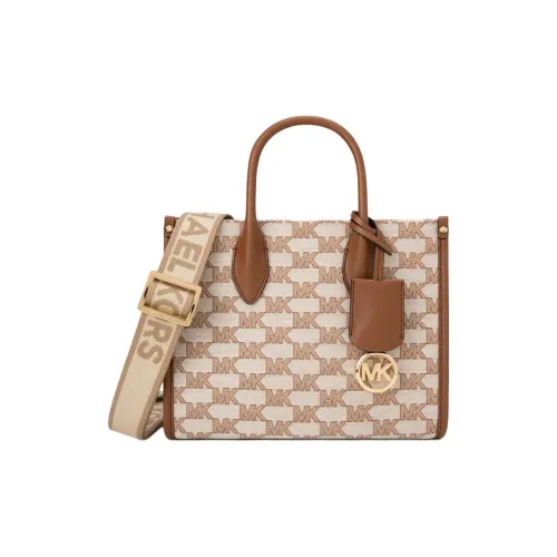 MICHAEL KORS Mirella Искусственная кожа Сумка через плечо Сумка Женская Бежевая с кожаными вставками Коричневая