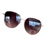 Черная золотая оправа с градиентными серыми линзами