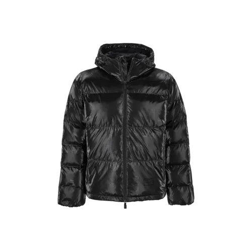 EMPORIO ARMANI EA7 FW24 Хлопковый пуховик Мужской Черный