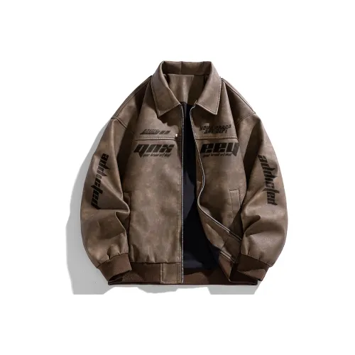 Qnxeey Унисекс Кожаные Куртки