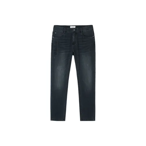 DAVID NAMAN SS24 Джинсы Мужские Серый Синий