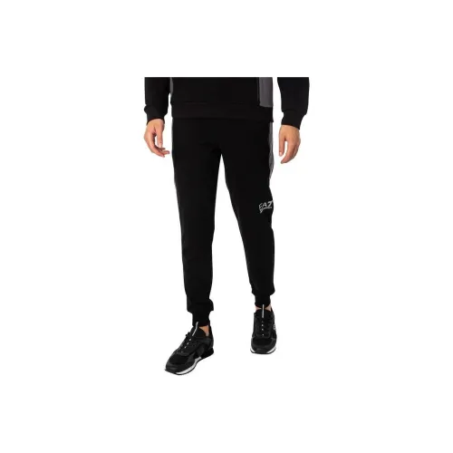 EMPORIO ARMANI EA7 SS24 Вязаные тренировочные брюки мужские черные
