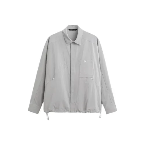 ZARA Куртки и Пальто Мужской Средний Серый