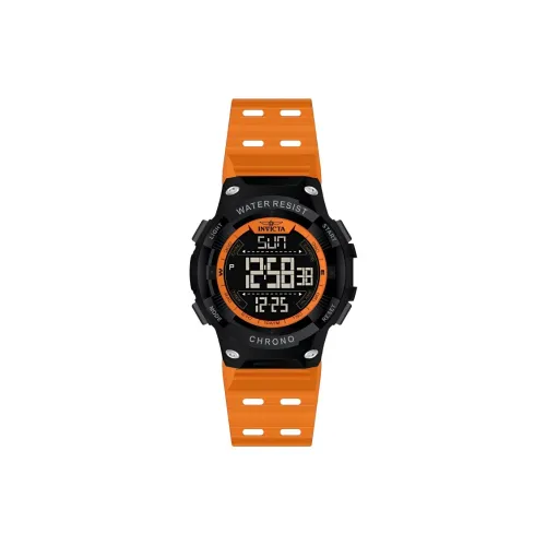 INVICTA Мужские часы Электронный механизм Полиуретановый ремешок 52 мм Черный циферблат