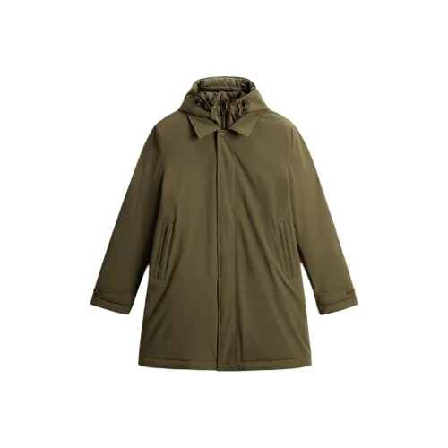 WOOLRICH FW24 Хлопковый пуховик Мужской Темно-зеленый