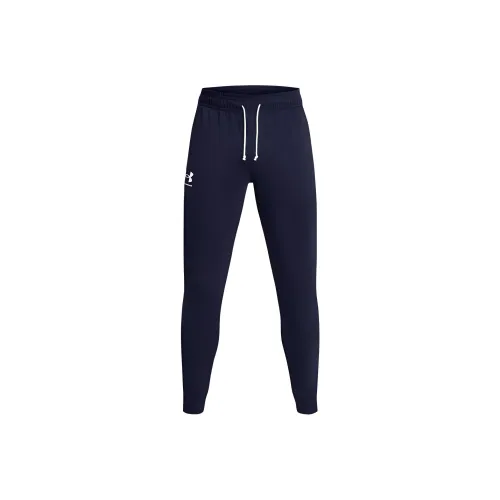 Under Armour UA Rival Terry Вязаные Тренировочные Штаны Мужские Морской Синий