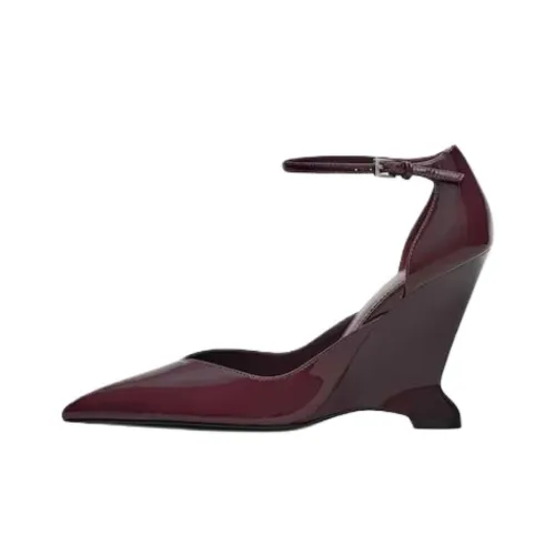 MANGO Party And Ceremony Collection Каблук клин Высокие каблуки 11 см Женские Бордовый