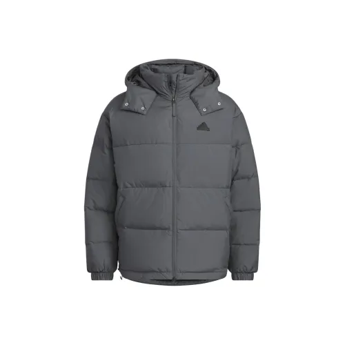 Adidas Пуховики и зимние пальто унисекс темно-серый