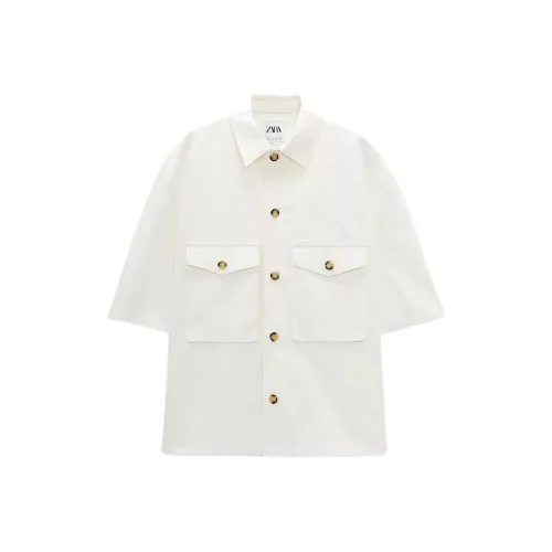 ZARA Куртки и Пальто Мужской Естественный Белый