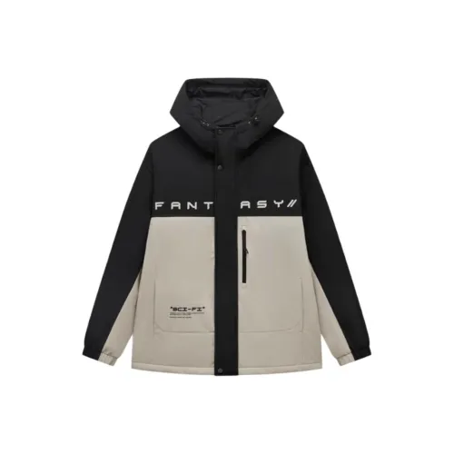 XTEP Хлопковый пуховик Мужской Пемзовый серый Глубокий черный