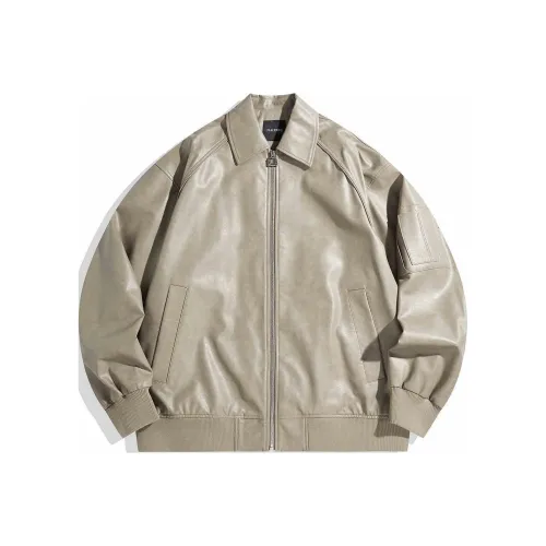 PEACEBIRD MEN Кожа Куртка Мужская Хаки