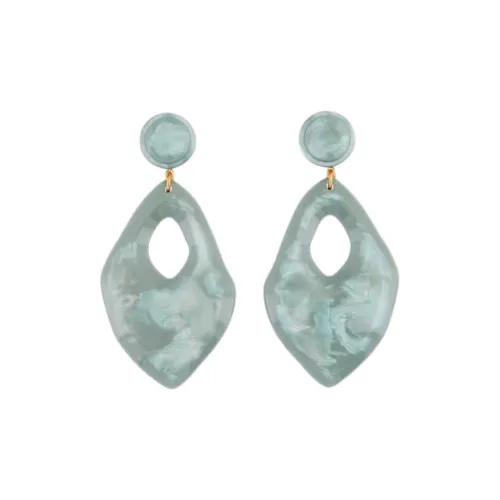 EMPORIO ARMANI Полиэстер Смола Драгоценный камень Акриловый пластик Латунь Нижняя заколка Серьги Женские Сине-зеленый