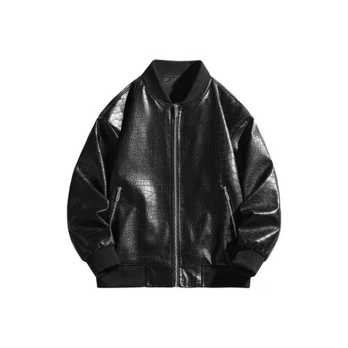 Struggle Vintage95 Кожа Куртка Унисекс Черный