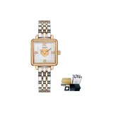 Стальной браслет с серебряными и розово-золотыми элементами