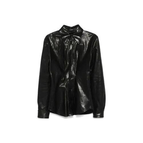 Ann Demeulemeester Черные Мужские Кожаные Куртки