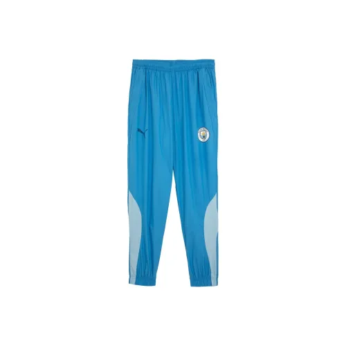 PUMA Manchester City MCFC PREMATCH WOVEN PANT Вязаные тренировочные штаны Мужские Синий Серый Серебряный