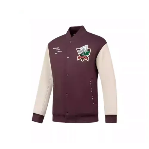 QIAODAN Бейсбольная куртка Мужская Ménor Красный Гора Парусный белый