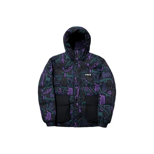 LINING Пуховик Унисекс с принтом "Черный повсюду"