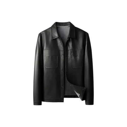 PIERRE CARDIN Черные Мужские Кожаные Куртки