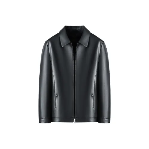 FORTEI Leather Jacket Men's Black