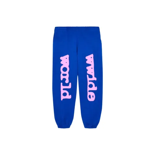 Sp5der Вязаные тренировочные брюки мужские синие