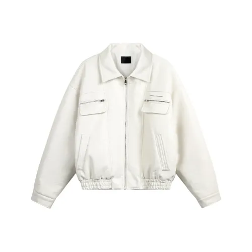 After Home Party Кожа Куртка Унисекс Белый